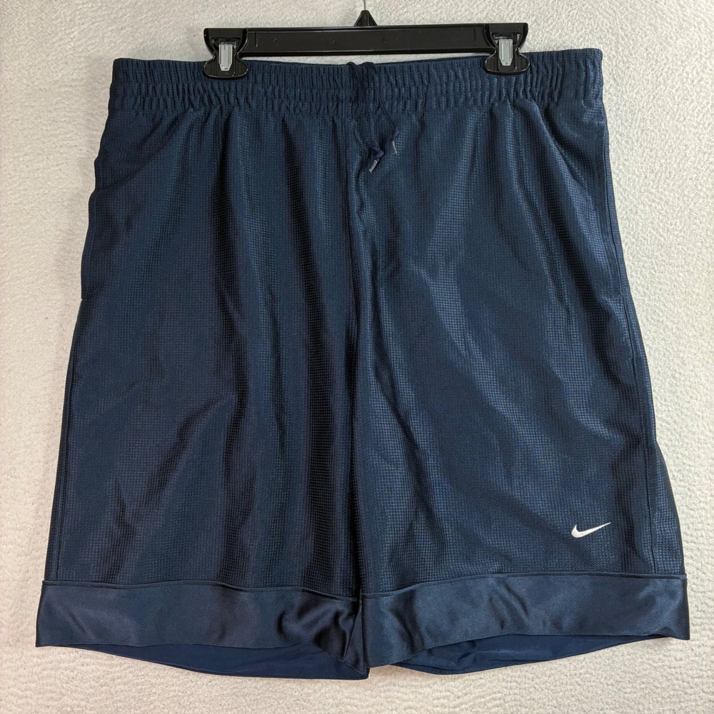 Y2K Nike Baggy Basketball Shorts Men M Blue Silky Loose Drawstring Vintage